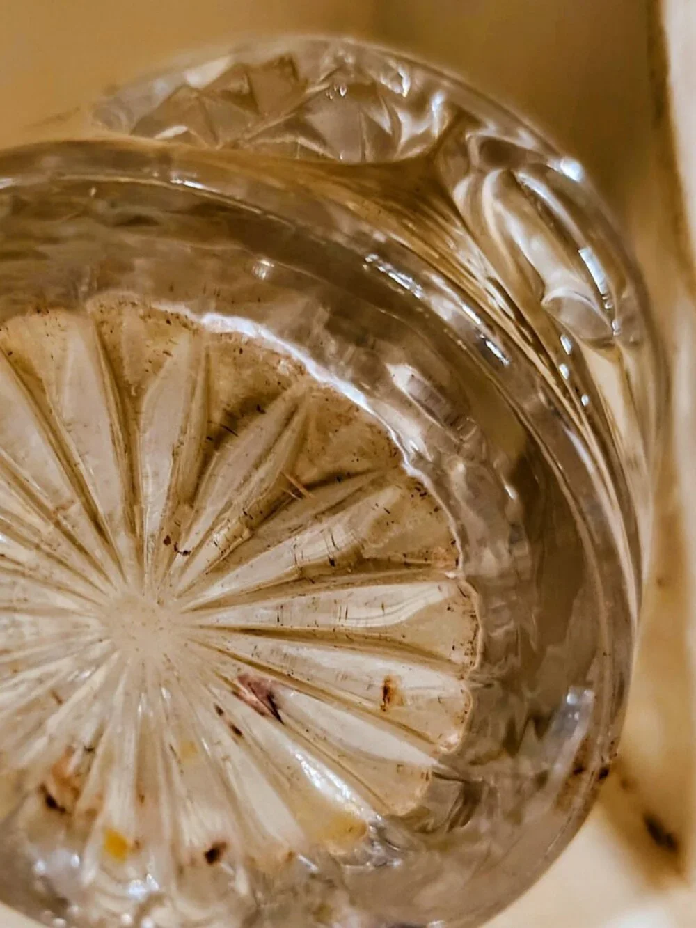 Antique 1880-1890 Ornate Cut Glass Jar With Silver Lid